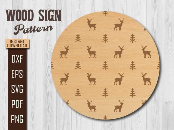 Download Christmas Reindeer Tree Laser Wood Sign - Reindeer Collection