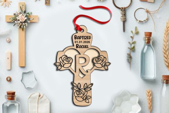 Download Letter R Laser Rose Cross Ornament SVG - Premium Resources