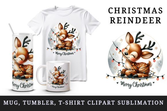 Download Christmas Reindeer Tumbler Mug Clipart - Reindeer Collection