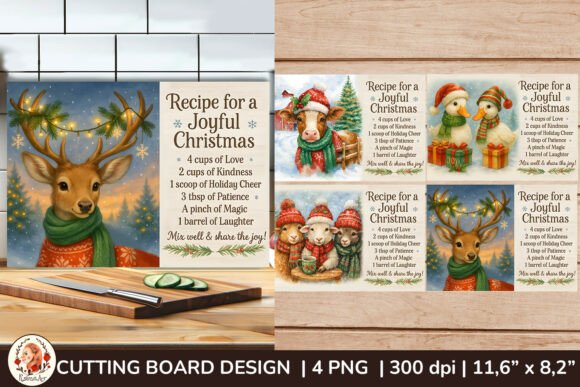 Download Christmas Reindeer Cutting Board Bundle - Reindeer Collection