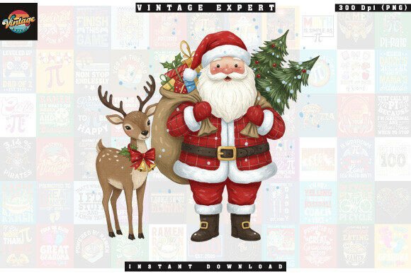 Download Cozy Santa and Reindeer Christmas PNG - Reindeer Collection