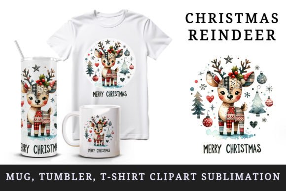 Download Christmas Reindeer Tumbler Mug Clipart - Reindeer Collection