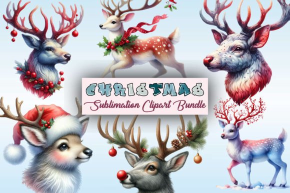 Download Christmas Reindeer PNG Clipart Bundle - Reindeer Collection