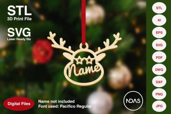 Download Reindeer Face Christmas Tree Decoration - Reindeer Collection