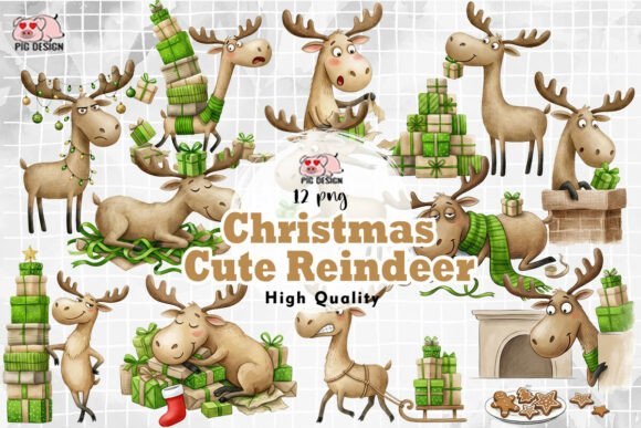 Download Christmas Cute Reindeer Clipart PNG - Reindeer Collection