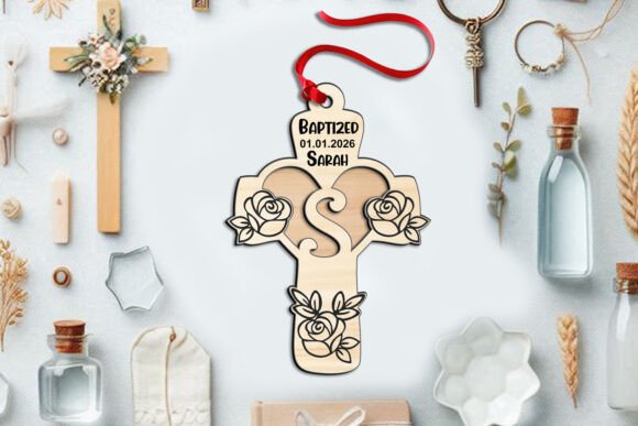 Download Letter S Rose Cross Laser Ornament SVG - Premium Resources