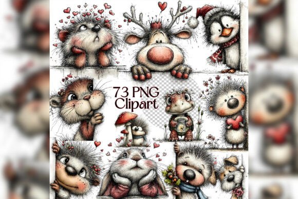 Download Whimsical Peeking Reindeer Clipart Set - Reindeer Collection