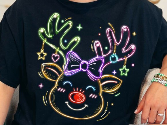 Download Neon Coquette Christmas Reindeer Png - Reindeer Collection
