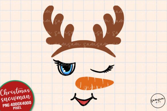 Download Snowmanface Reindeer Antlers Sublimation - Reindeer Collection
