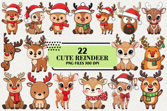 Download Cute Christmas Reindeer Clipart - Reindeer Collection