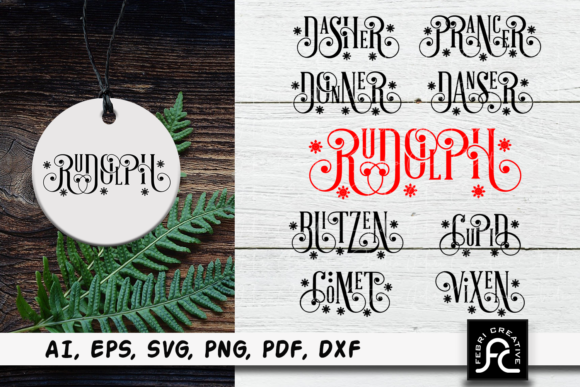 Download Reindeer Names - Christmas Bundle - SVG - Reindeer Collection