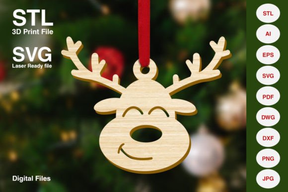 Download Funny Reindeer Christmas Tree Decoration - Reindeer Collection