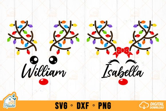 Download Christmas Reindeer String Lights Name - Reindeer Collection